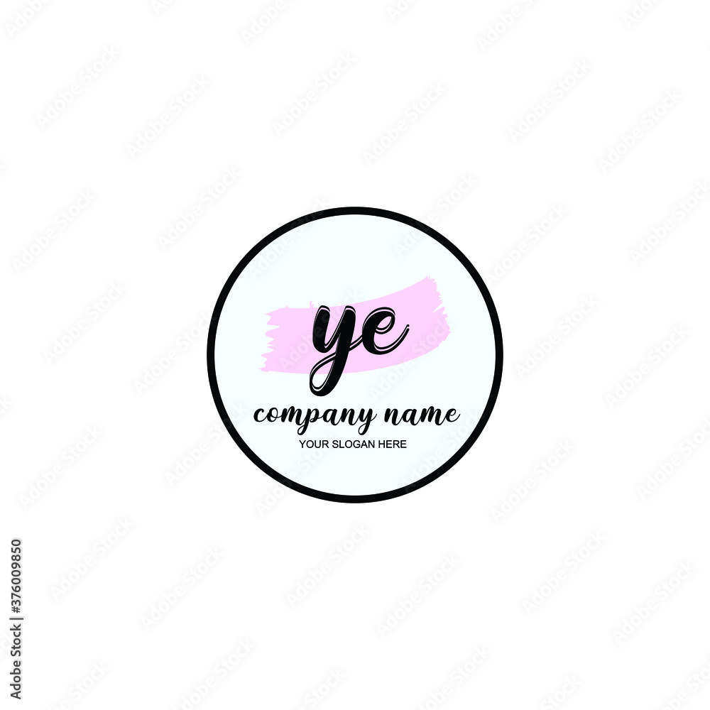 YE Initial handwriting logo template vector YE Initial handwriting logo template vector