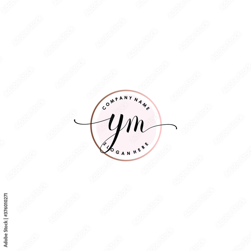 YM Initial handwriting logo template vector YM Initial handwriting logo template vector