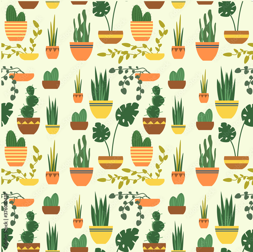 seamless pattern with indoor plants seamless pattern with indoor plants