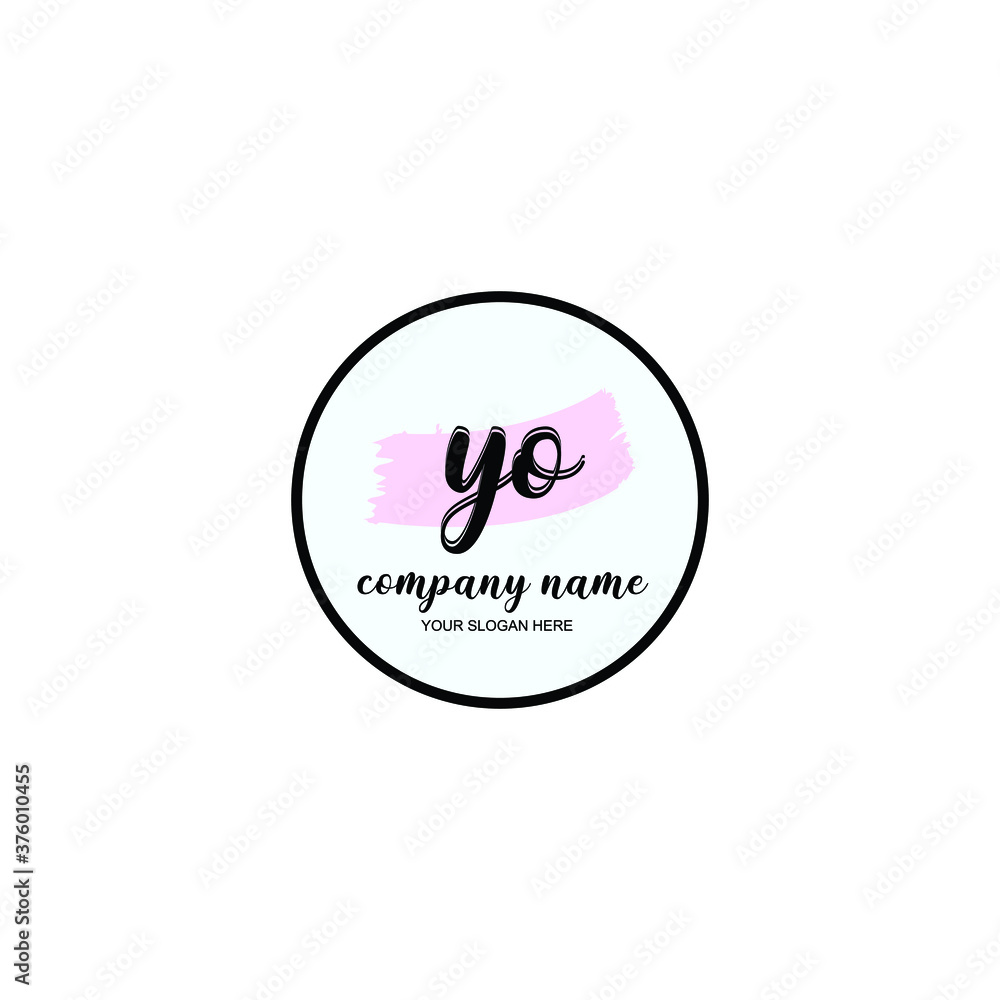 YO Initial handwriting logo template vector YO Initial handwriting logo template vector