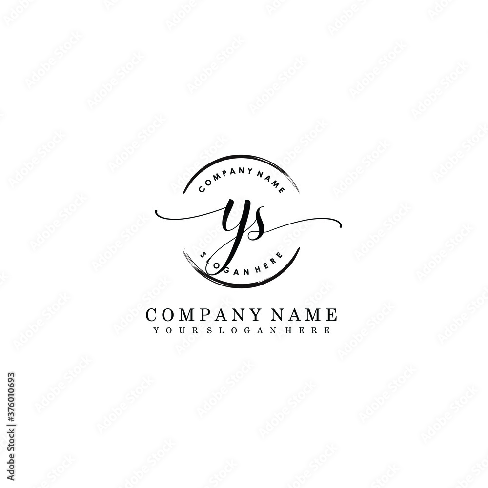YS Initial handwriting logo template vector YS Initial handwriting logo template vector