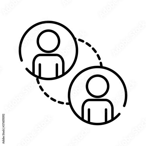 teamworkers figures with lines coworking line style icon