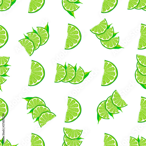 Illustration on theme big colored seamless green lime