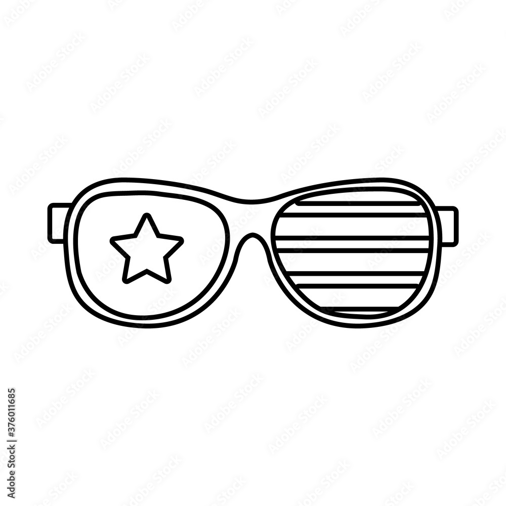 usa elections flag in glasses line style icon usa elections flag in glasses line style icon