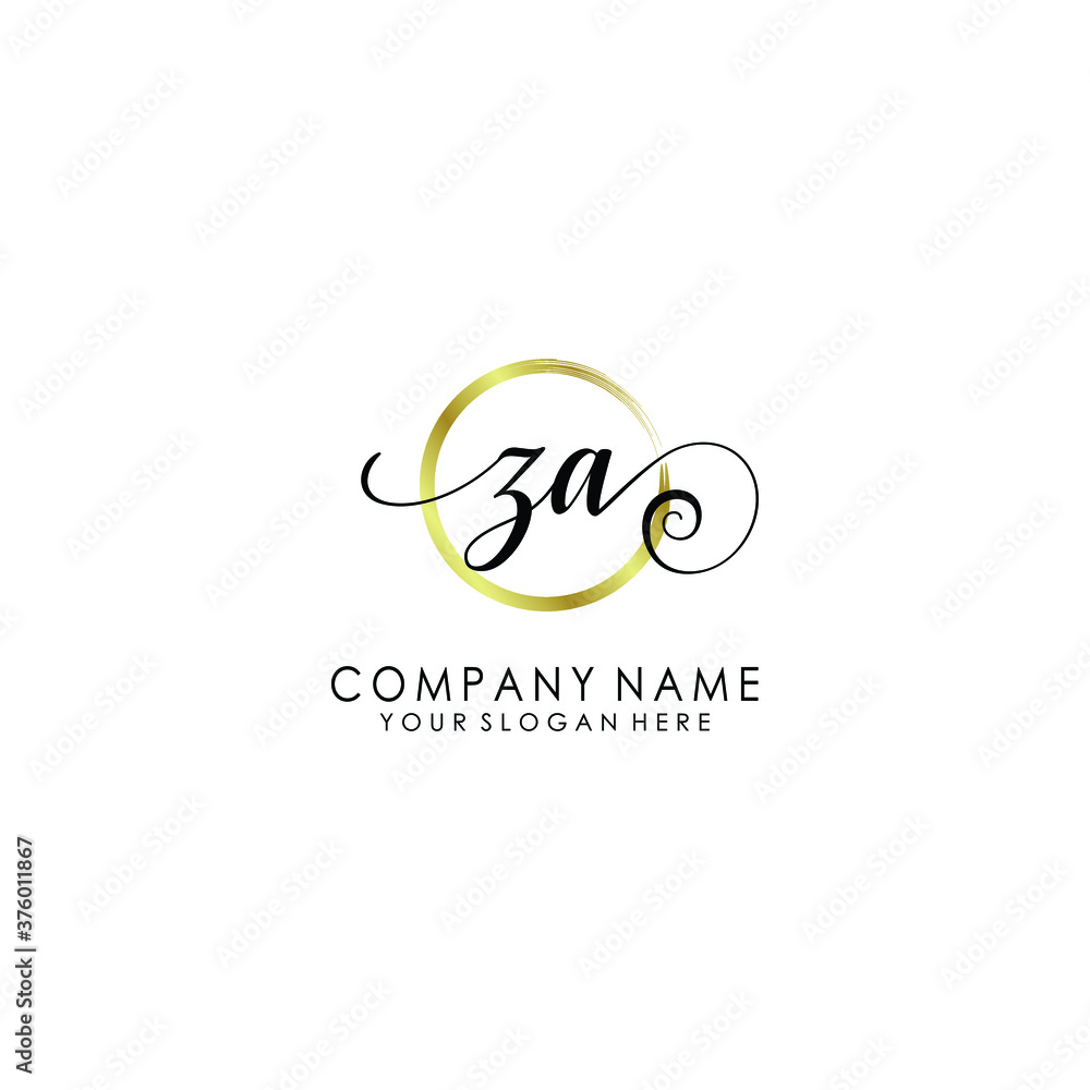 ZA Initial handwriting logo template vector
ZA Initial handwriting logo template vector