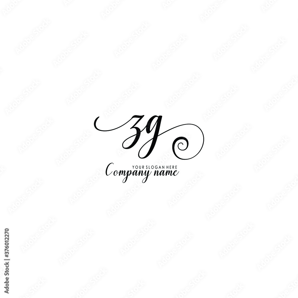 ZG Initial handwriting logo template vector
ZG Initial handwriting logo template vector