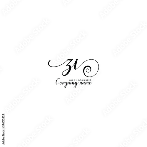 ZI Initial handwriting logo template vector  © MUCHAMMAD