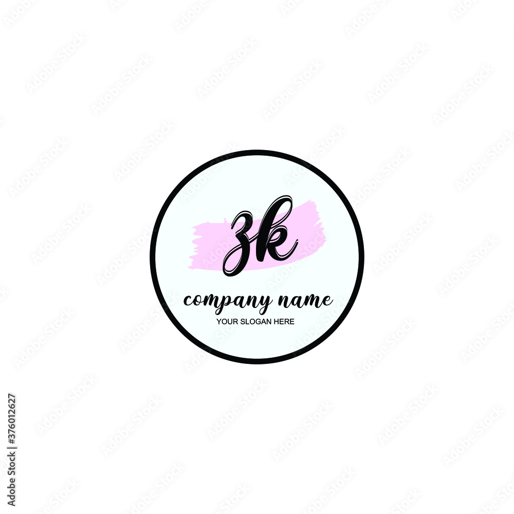 ZK Initial handwriting logo template vector
ZK Initial handwriting logo template vector