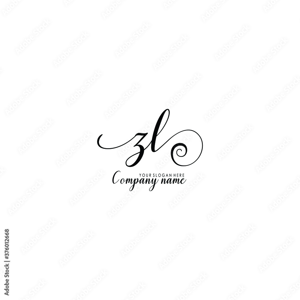 ZL Initial handwriting logo template vector
ZL Initial handwriting logo template vector