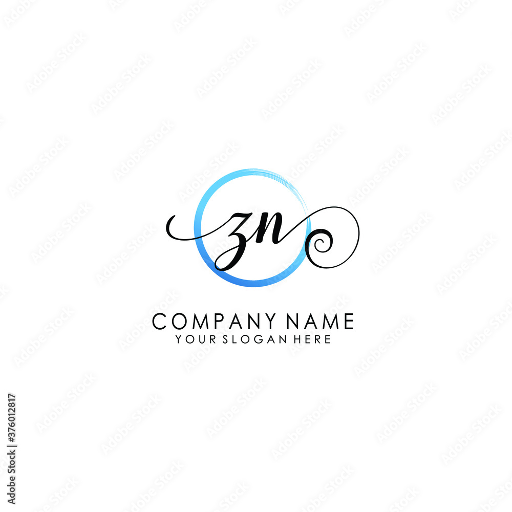 ZN Initial handwriting logo template vector
ZN Initial handwriting logo template vector
