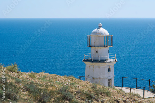 The lighthouse at cape Meganom, Crimea.