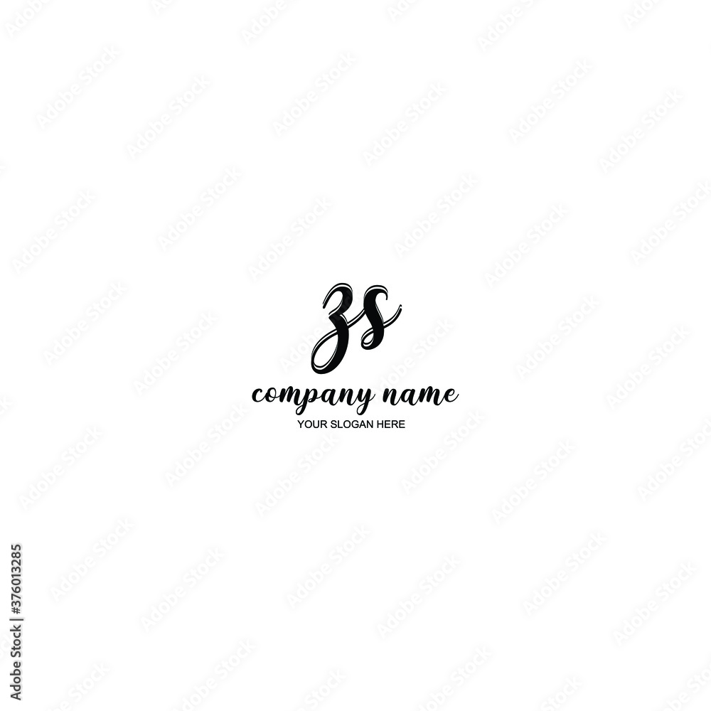 ZS Initial handwriting logo template vector ZS Initial handwriting logo template vector