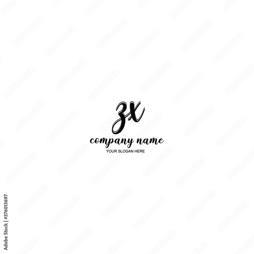 ZX Initial handwriting logo template vector ZX Initial handwriting logo template vector