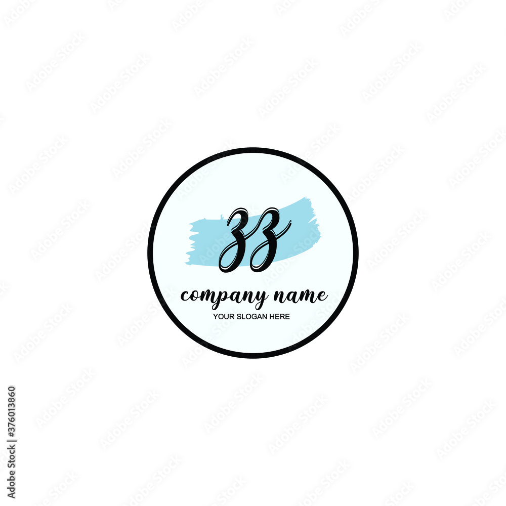 ZZ Initial handwriting logo template vector ZZ Initial handwriting logo template vector