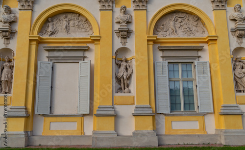 beautiful view on Royal Wilanow Palace located in the Wilanów district, Warsaw