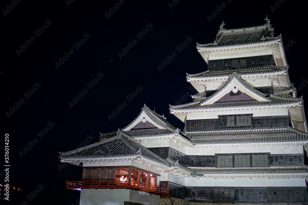 Matsumoto castle in night 