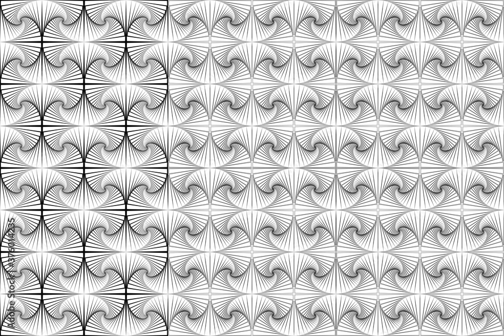 Fototapeta premium Abstract tangle repeat pattern in black and white