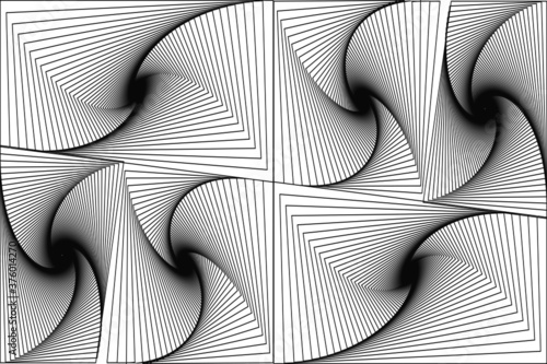 Abstract tangle repeat pattern in black and white