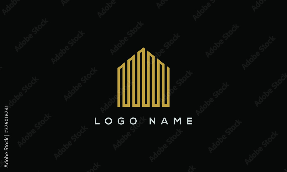 Real estate logo, luxury Home icon with gold color Real estate logo, luxury Home icon with gold color