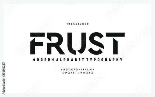 Modern Futuristic abstract typography alphabet. Vector of font typeface a to z. 