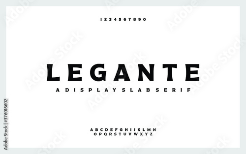 Classic and elegant typography. Alphabet and numbering uppercase. Vector illustration of font set.