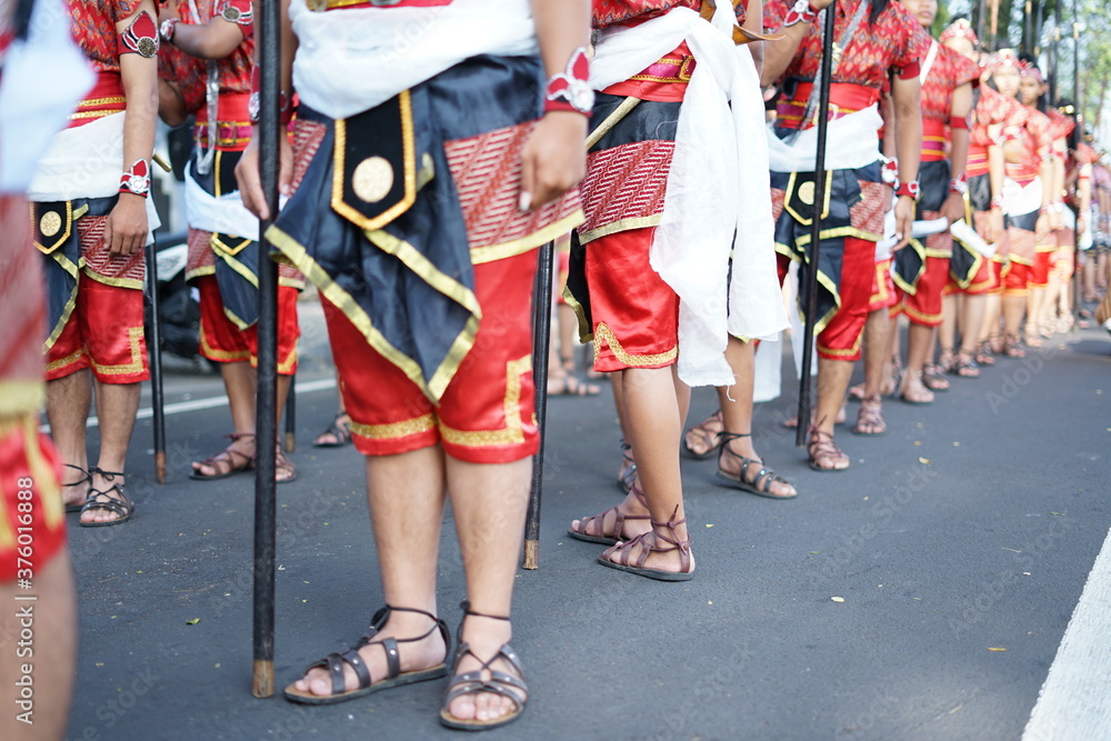 traditional dance participants in the Getuk Duck event in Central Java, 20 August 2019