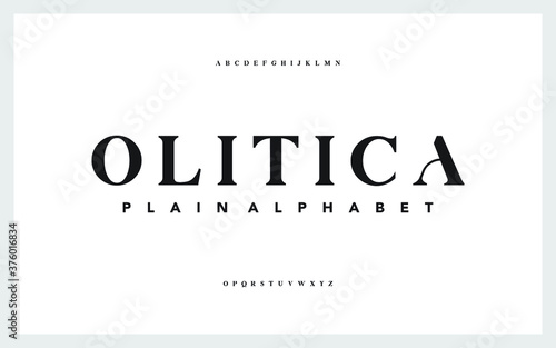 Classic and elegant typography. Alphabet and numbering uppercase. Vector illustration of font set.
