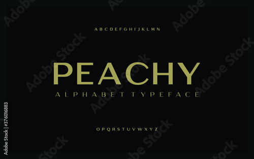 Classic and elegant typography. Alphabet and numbering uppercase. Vector illustration of font set.