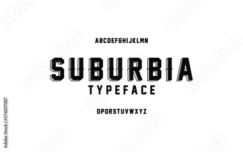 Custom typography designs alphabet. Font set vector illustration.