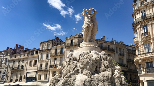  Fontaine des Trois Graces on place de la Comedie in Montpellier, France.