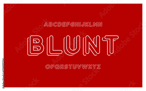 Display alphabet font set. Typography outline stylish.