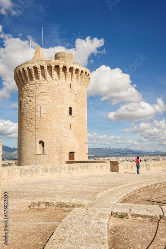 torre Major - torre del homenaje -, Castillo de Bellver -siglo.XIV-, Palma de mallorca. Mallorca. Islas Baleares. España. © Tolo