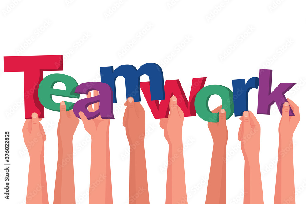 Landing page teamwork. Teamwork of businessmen holds in hand letters word. People creative. Symbol brainstorming. Vector illustration flat design. Isolated on background. Business metaphor abstract. Landing page teamwork. Teamwork of businessmen holds in hand letters word. People creative. Symbol brainstorming. Vector illustration flat design. Isolated on background. Business metaphor abstract.