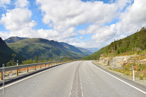 Landscape from northern Norway with road through mountains