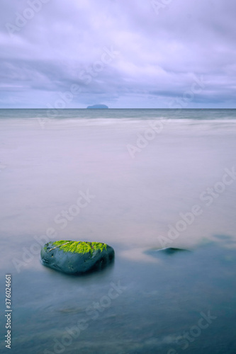 Photo Ailsa Craig from Croy Shore, Ayrshire in Scotland