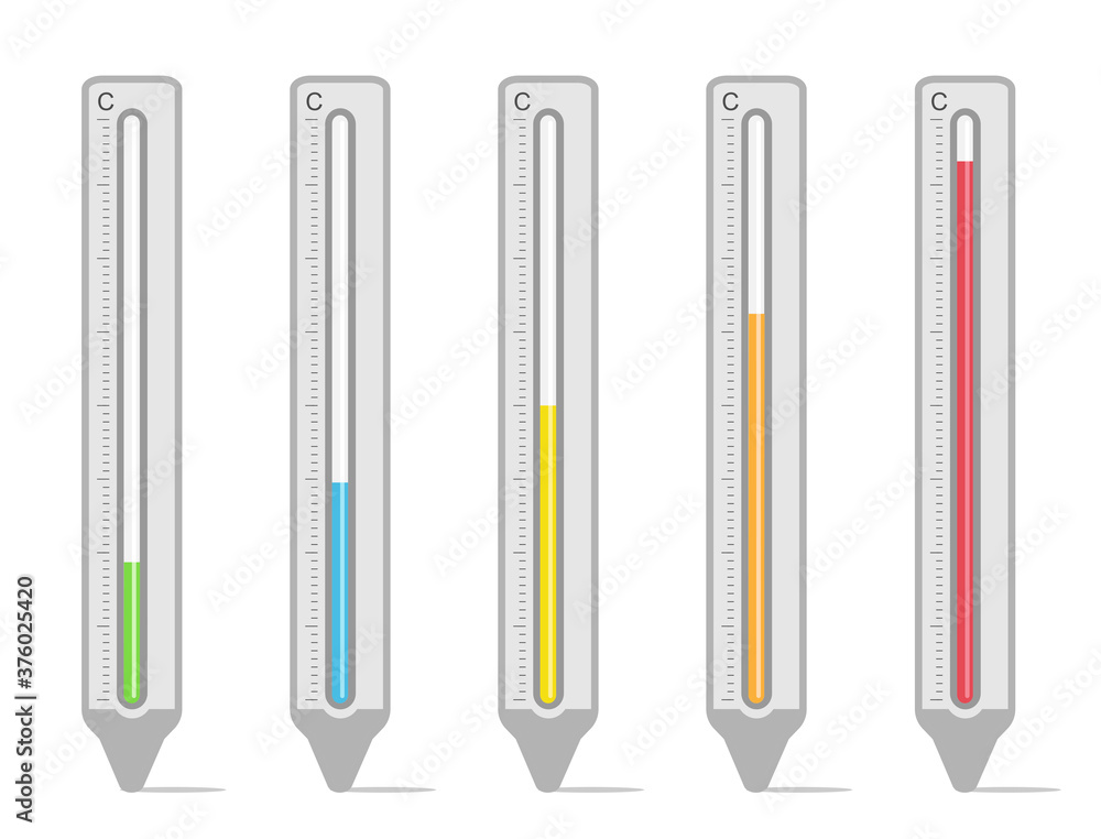 Celsius thermometer in several temperatures Celsius thermometer in several temperatures