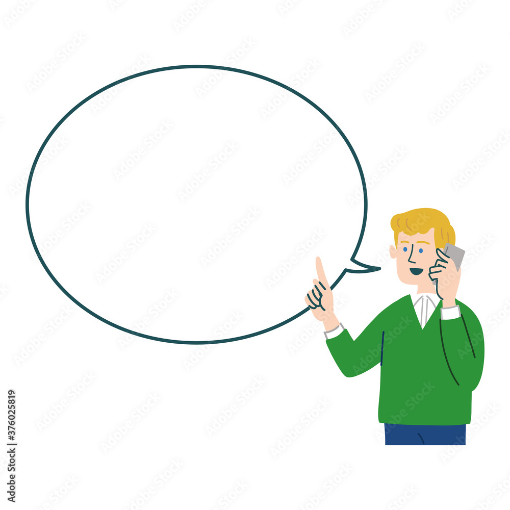 男性　外国人　ブロンド　携帯電話　スマホ　空欄　空白　提案
