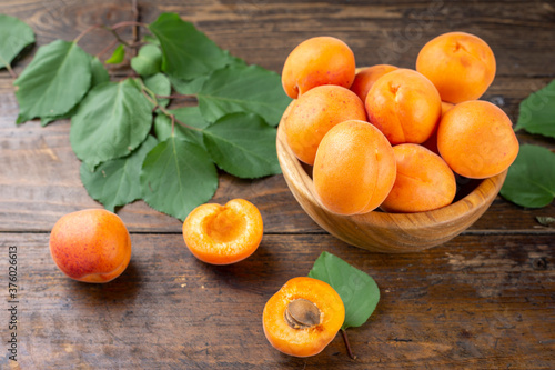 organic apricots on the table