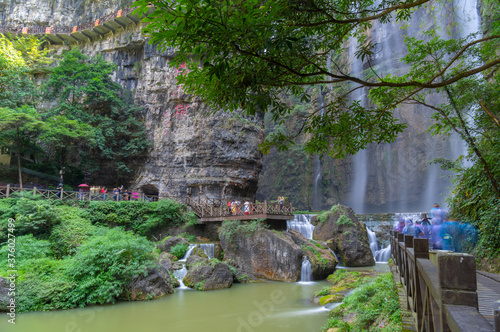 Fototapeta Naklejka Na Ścianę i Meble -  Summer scenery of the Three Gorges Waterfall in Yichang, Hubei, China