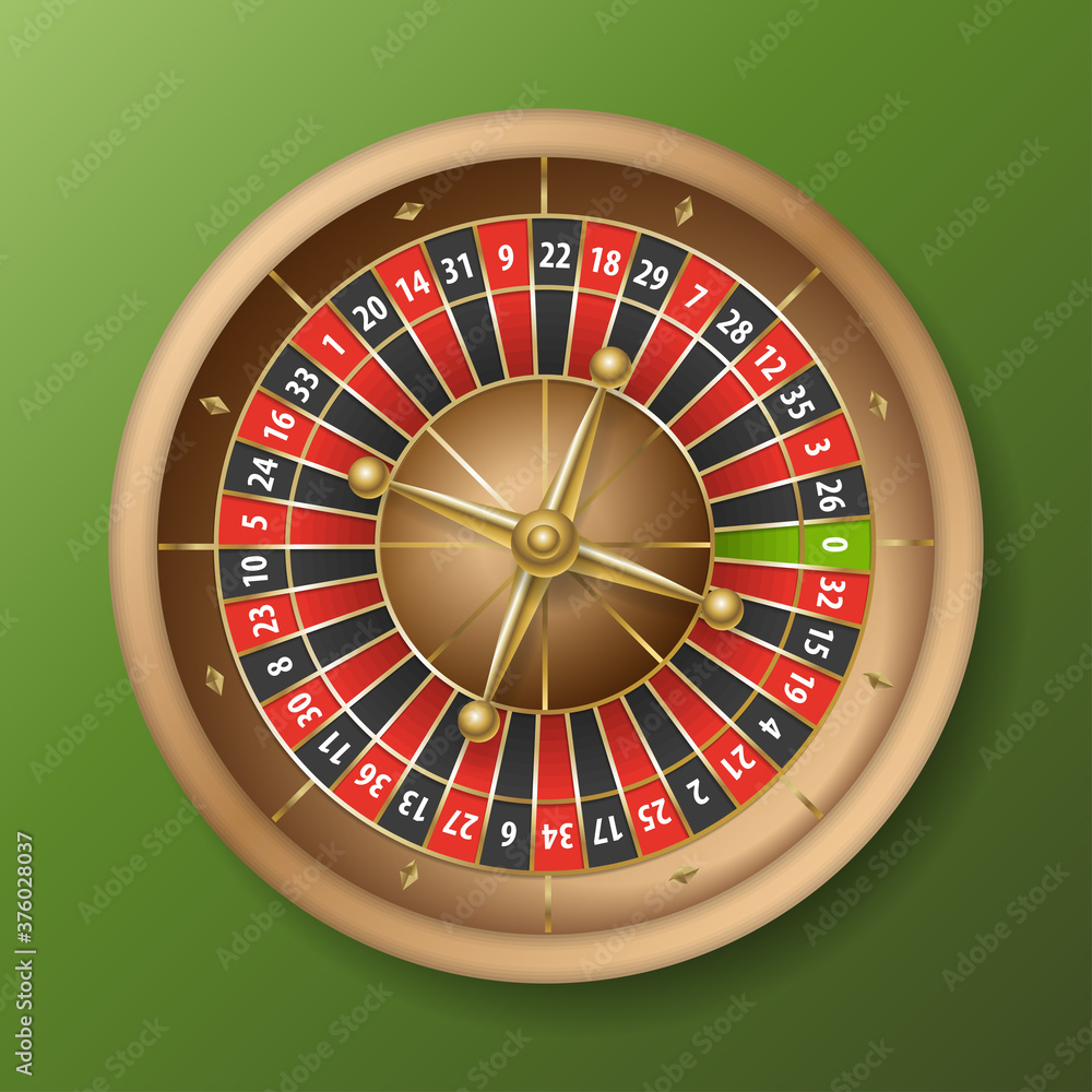 Vector classic European roulette placed on an endless green surface. Red & Black Betting casino squares. Winning money. Losing at gambling. classic casino roulette and green table. Top view. Vector classic European roulette placed on an endless green surface. Red & Black Betting casino squares. Winning money. Losing at gambling. classic casino roulette and green table. Top view.