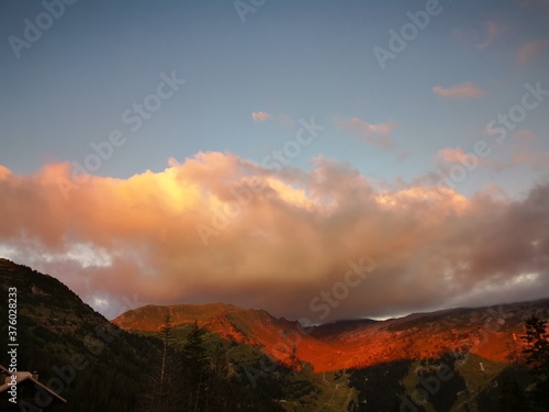 sunset in the mountains