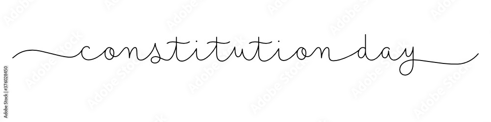 CONSTITUTION DAY black vector monoline calligraphy banner with swashes CONSTITUTION DAY black vector monoline calligraphy banner with swashes