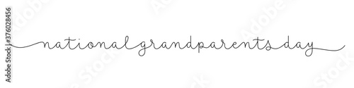 NATIONAL GRANDPARENTS DAY black vector monoline calligraphy banner with swashes
