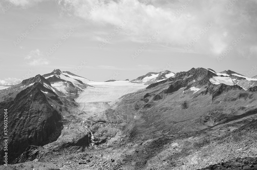 Panoramic view of the glaciers on the top of the mountains in the italian Alps (Trentino, Italy, Europe) Panoramic view of the glaciers on the top of the mountains in the italian Alps (Trentino, Italy, Europe)