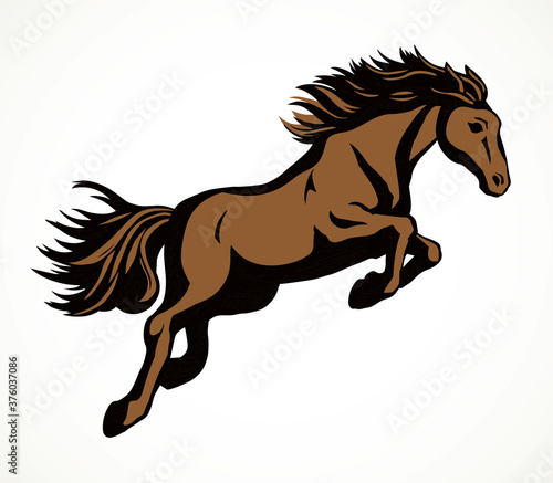 Galloping horse. Vector drawing icon