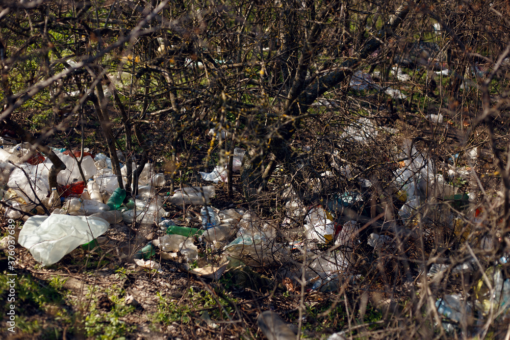 Plastic bags, bottle and heap garbages, waste discarded. Concept about pollution of nature. Plastic bags, bottle and heap garbages, waste discarded. Concept about pollution of nature.