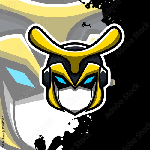 Yellow Grasshopper Robot Esport Logo
