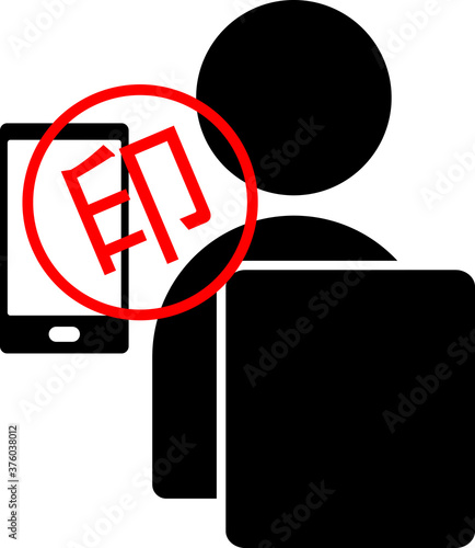 電子署名をスマートフォンで行うことのコンセプトを表すアイコン　ベクターイラスト