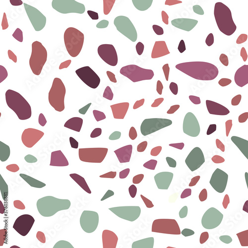 Terrazzo seamless pattern. Pastel colors. Marble. Abstract background.