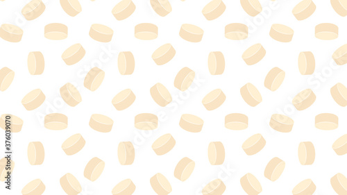 Egg tofu pattern wallpaper. tofu on white background.